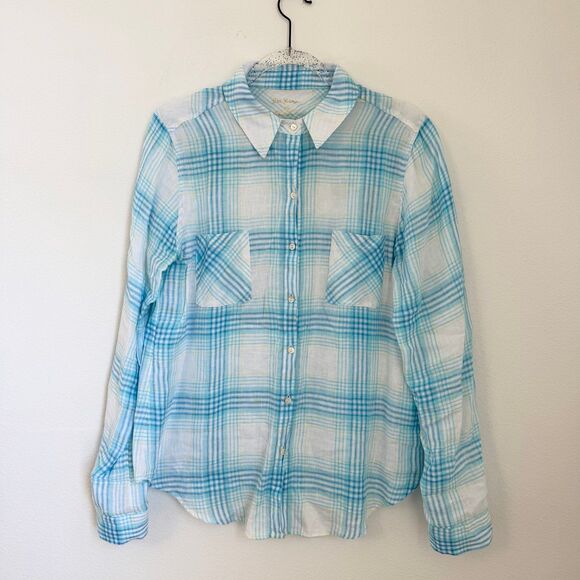 Lilly Pulitzer Blue Plaid Button Down Shirt - Picture 3 of 9